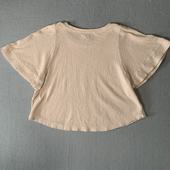 Madewell Texture & Thread Flutter Sleeve Blush‎ Pink U-Hem Top Shirt Size Small - Picture 7 of 7